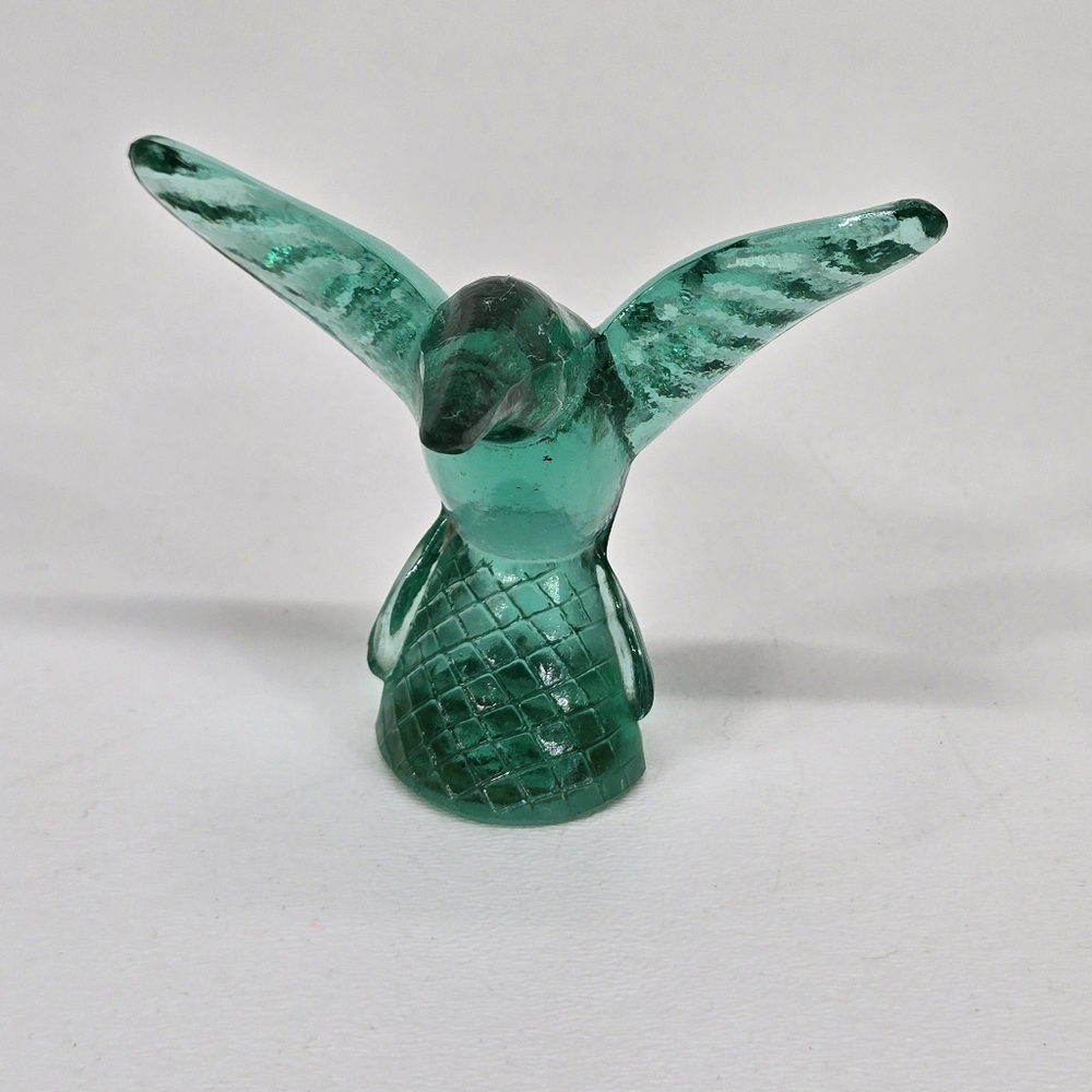 MURANO Hummingbird Design‎ Milano Murano 3" Green Art Glass Figurine Italy VTG